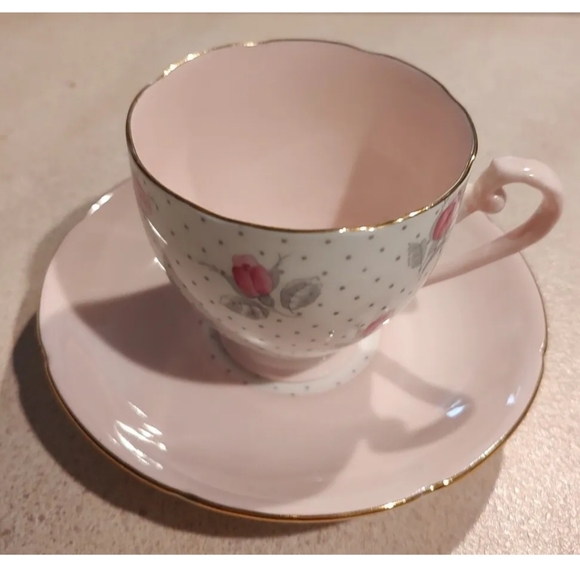 Royal Grafton England Bone China Tea Cup And Saucer Set Pink Colored all Floral - Picture 6 of 7
